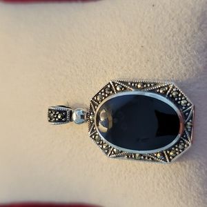 Sterling and Oynx Pendant